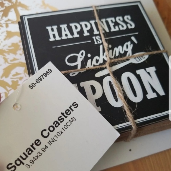 Kitchen Coasters black & white - Picture 6 of 8